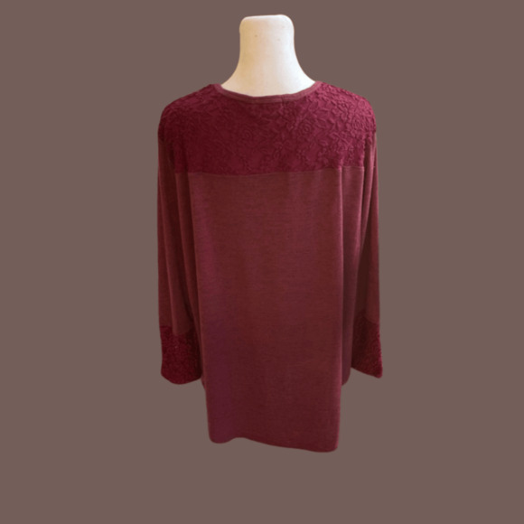 Oneworld Floral Top | Red V-Neck | Size M | Vintage - Picture 2 of 3